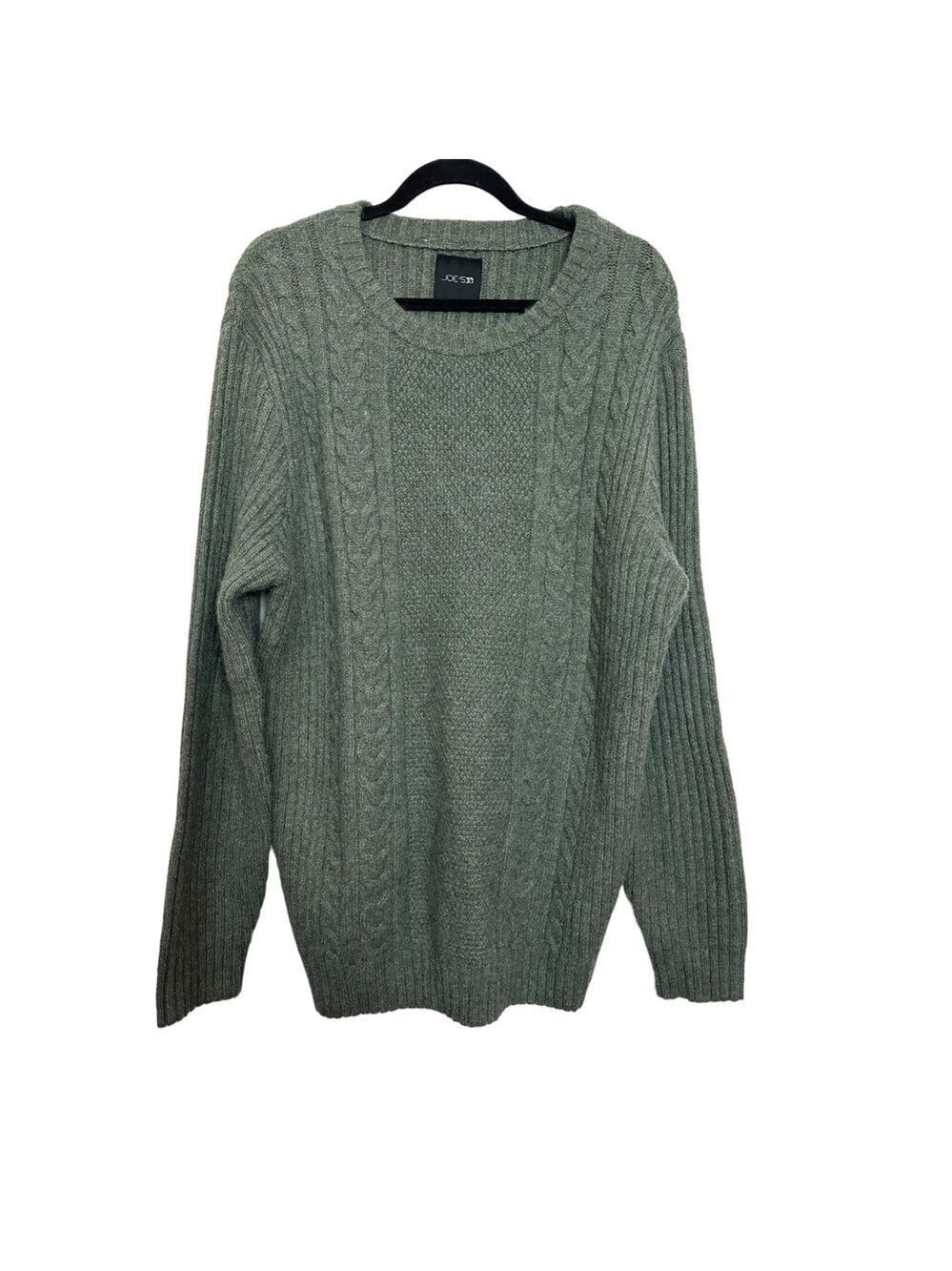 Joe's Jeans Cable Knit Ribbed Crewneck Soft Wool Look Sweater